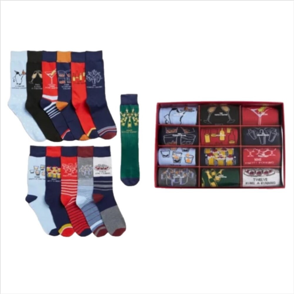 Original Penguin 12 Daze Of Christmas Men's Novelty Cocktail Socks Box